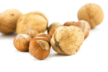pile of nuts isolated on white