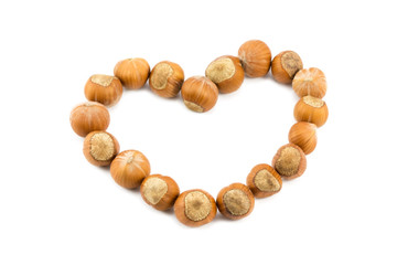 Nut heart isolated on white