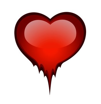 red heart with an arrow for a design on the day of Valentine