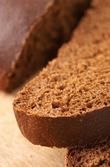 Cut bread close-up