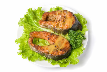 Tasty hunchback salmon fish