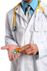 Doctor's Hands With Prescription Pills