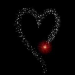 liebes-feuerwerk herz weiss
