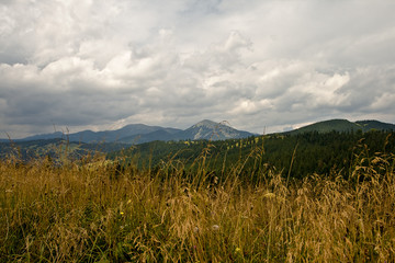 mountain landscape with storm clouds