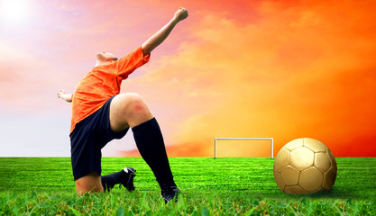 Naklejka premium Happiness footballer - outdoor