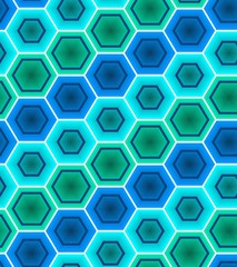 Green-blue tiles. Seamless vector pattern