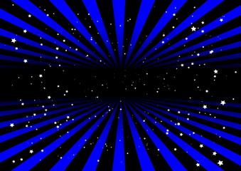 Striped tunnel entrance with stars