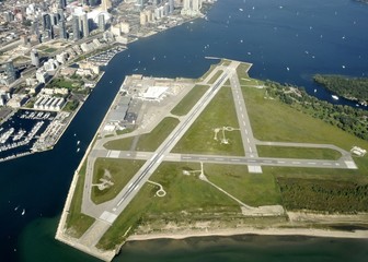 aerial view of the Billy Bishop Toronto City Airport © skyf