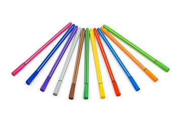 Selection of pencils isolated on the white background