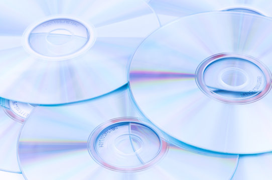 CD discks arranged at the background