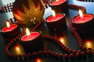 Christmas red candles.