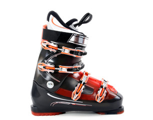Ski boot isolate on white background - 18098974