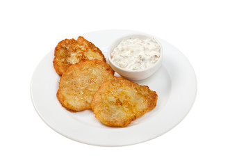 potato pancakes on plate.dranyc