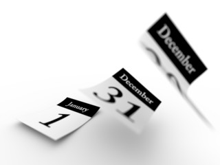 Calendar pages flying away