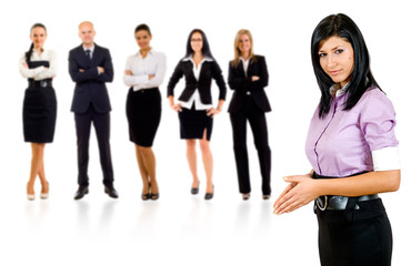 Obraz premium business woman student leading a team