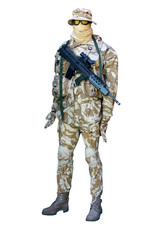 A Manikin Display of a Camoulaged Soldier.