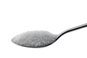 Kristall Zucker auf einem Löffel