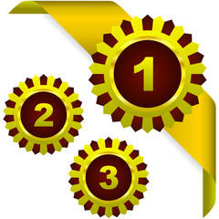 Vector award with place numbers .