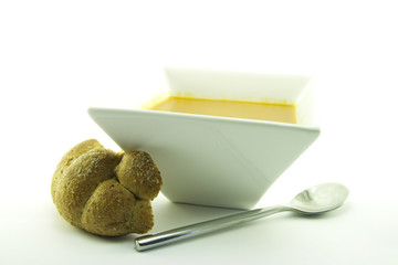 Tomato Soup in a Black Bowl