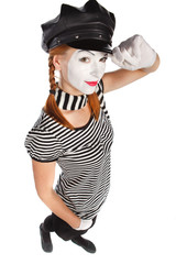 Mime saluting