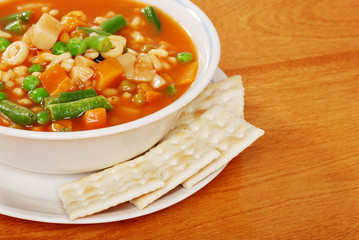 top view vegetable soup