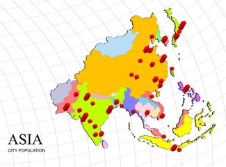 3D map of Asia