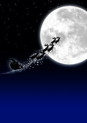Fototapeta na wymiar Weihnachtsschlitten im Mondschein