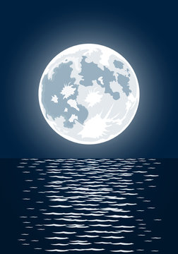 Vector illustration of full moon