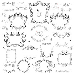 Set of vintage frame and design elements