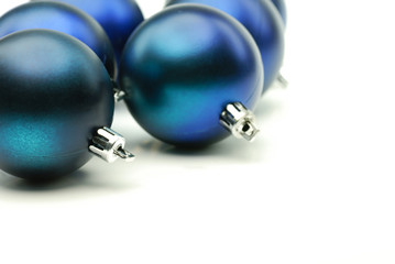 Close up of polished blue christmas ball