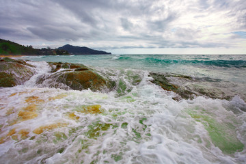 Bad weather on the tropical beach