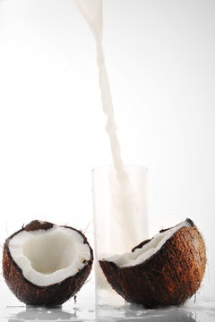 Coconut milk  in glass