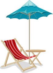 outdoor chair and umbrella