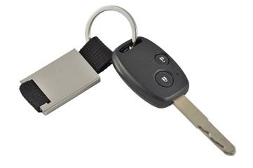 Car key with wireless on white background