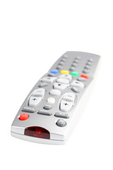 Television remote control. It is isolated. White background.