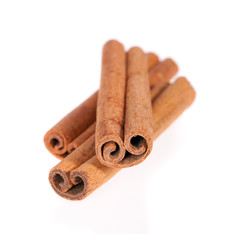Cinnamon sticks isolated on a white background