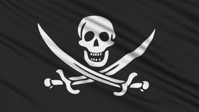Pirate Flag, with real structure of a fabric