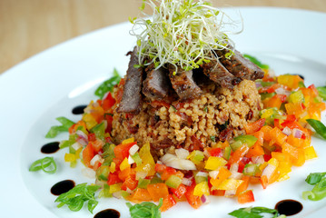 Beef and cous cous salad