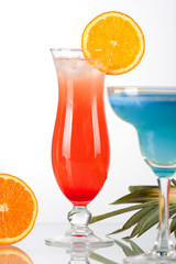 Two tropical cocktails