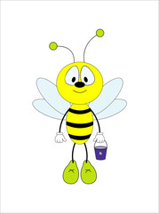 Fun honeybee. Vector