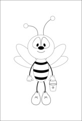 Fun honeybee. Vector