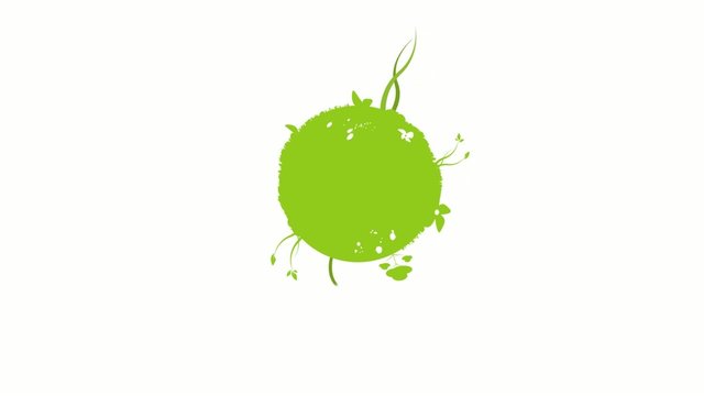 Terre verte rotation fond blanc