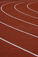 Fototapeta premium View on the empty athletics running track