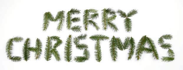 Text made up from twigs of the spruce