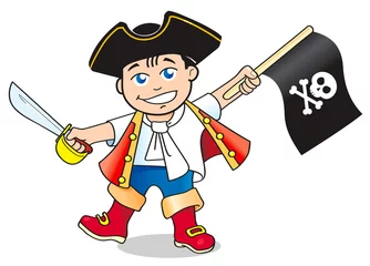 Meubelstickers jonge piraat © musework