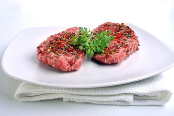 fresh peppered lamb grill steak on a white plate