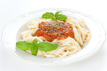 home made bolognese noodles