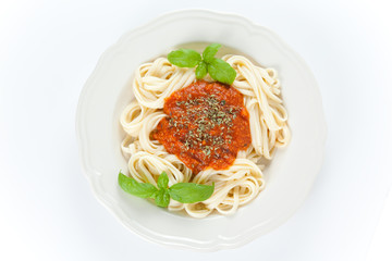 home made bolognese noodles