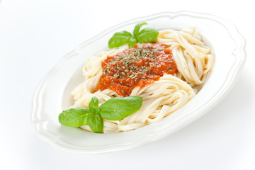 home made bolognese noodles