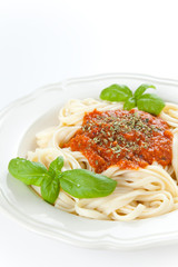 home made bolognese noodles